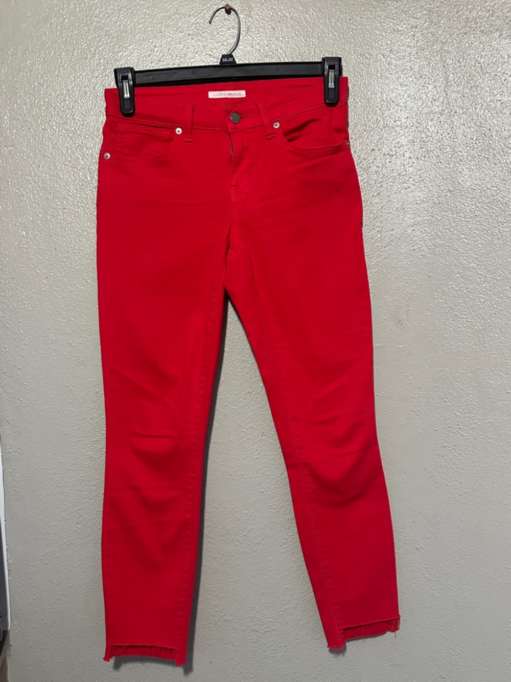 Lucky Brand Bright Red Skinny Ankle Jeans